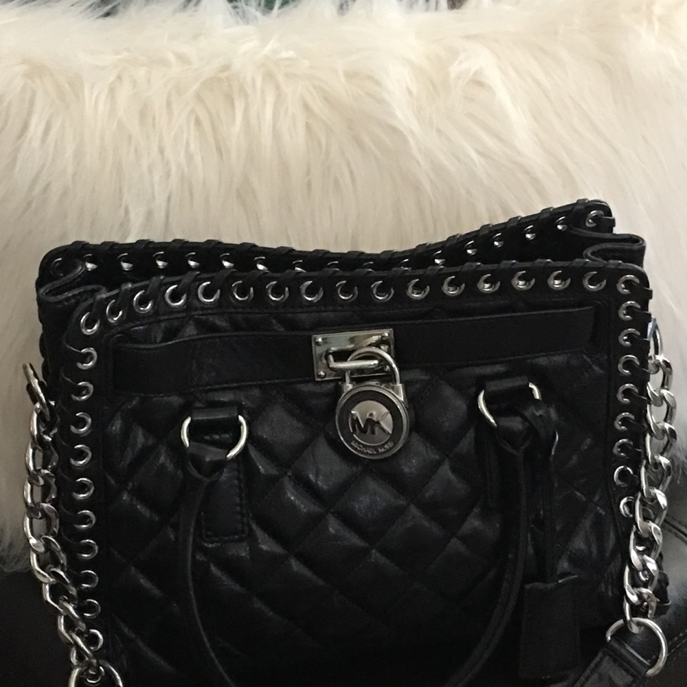 Black MK patent leather tote